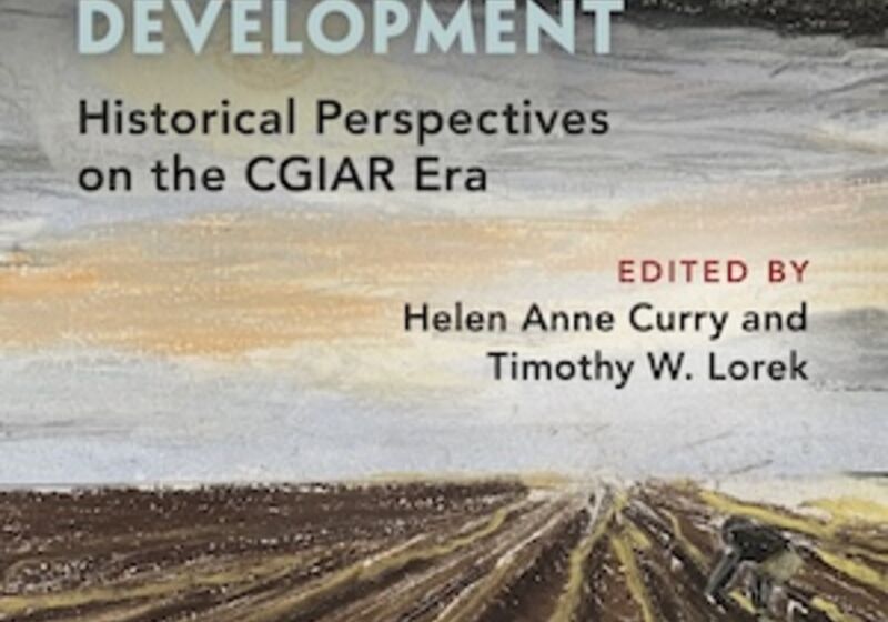 Section of Cover of book, with painting of asparagus pickers working in early morning light